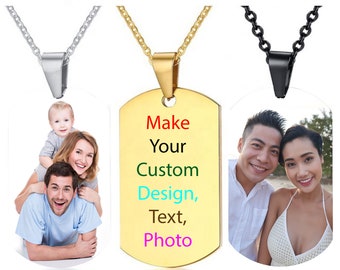 Necklace Custom Design Stainless Steels Personalized  Necklace -Men  -Custom Dog Tags , Mother's, Father's Day, personalised necklaces