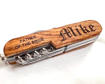 Christmas Personalized Wooden Pocket Knife, Multi Tool Pocket Knife, Multi Tool Set,  Best Men Gifts, Gift For, Gifts For Him Thanksgiving,