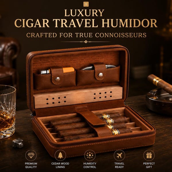 Personalized Wedding Groomsmen Husband Cigar Set, Gift Case  Cigar  Luxury Bag Mother's And Father's
