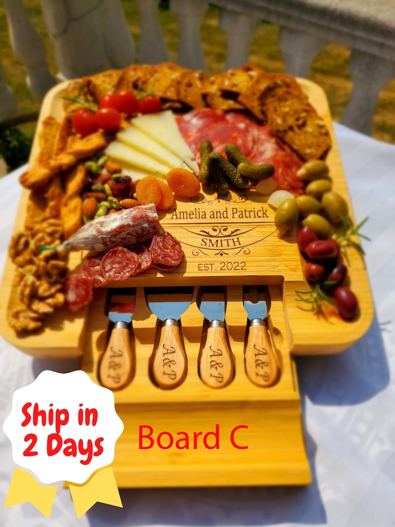 Charcuterie Cheese Board Mother's And Father's Day gifts for him Set for Housewarming & Wedding gift Thanksgiving, image 1