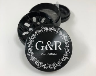 Wedding Personalized 4 Layer 2.2" Herb Grinder, Customized,Gift for Him,Gift for Her,Birthday Gift,Gift for Boyfriend,Groomsmen,Wedding Gift