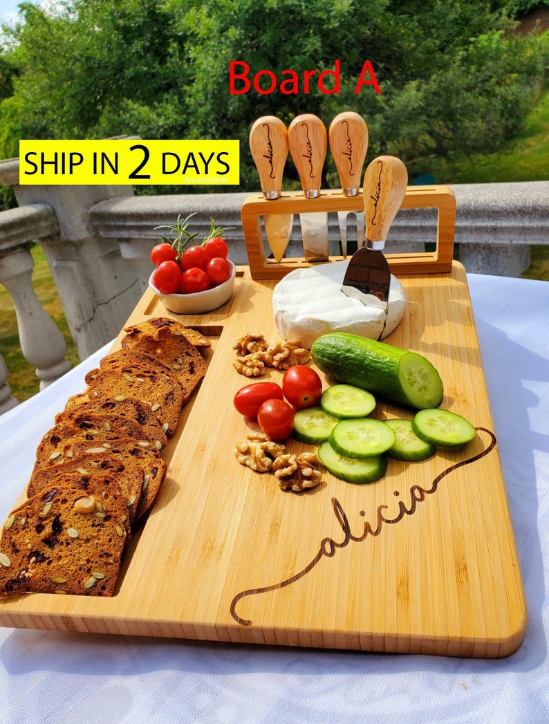 Charcuterie Cheese Board Mother's And Father's Day gifts for him Set for Housewarming & Wedding gift Thanksgiving, image 4