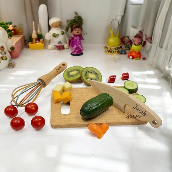Christmas gifts wood Montessori gift for Kids, Safe Toys for Kids Wooden Knife for Kids, Montessori Gift Set, Personalized Montessori Toys,