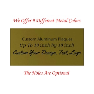 Personalized Metal Plaque, Custom Metal Plates, Award Plaque, Memorial, Nameplate, Trophy Plate, Lamacoid, Metal Sign,