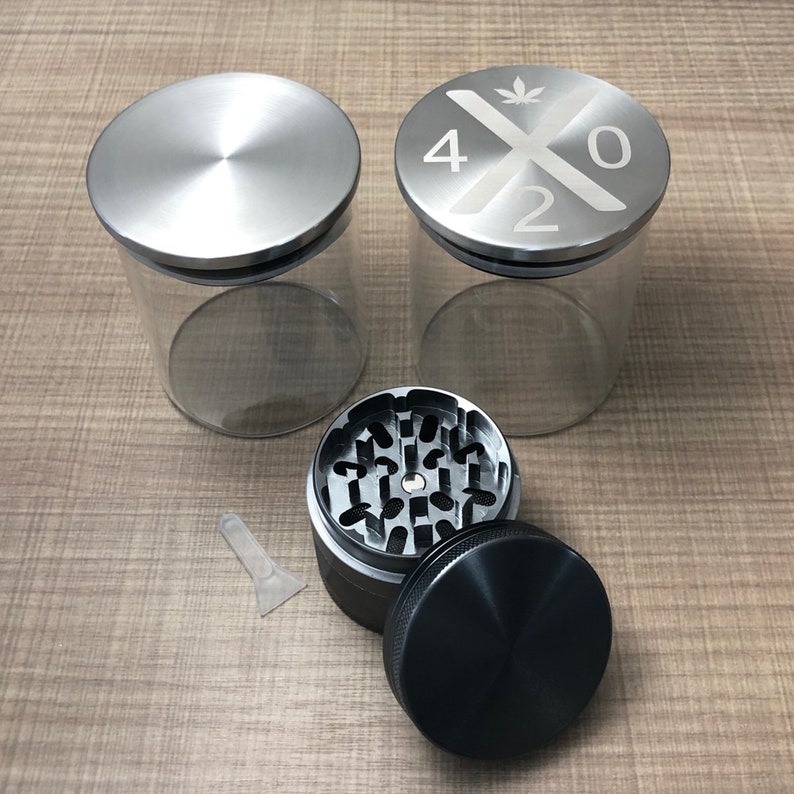 Stash Jar Cannabis Storage Weed Jarherb Grinder Jar Laser Etsy