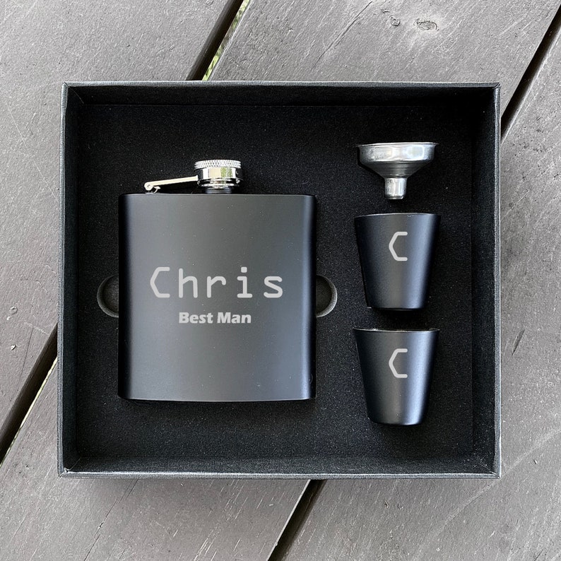 Groomsman Gift Personalized Flask Set Groomsmen Gifts Etsy