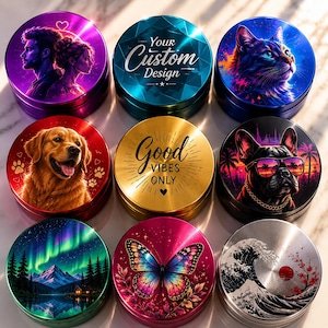 Custom Aluminum Grinder – Personalized Design, Text, Photo Engraving