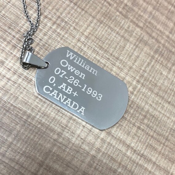 Dog Tag Necklaces | Engraved Dog Tags for Men and Women - Sandy Steven  Engravers