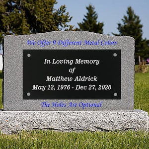 Personalised Tombstone Metal Plaque, Metal Plate, Custom Metal Plates, Award Plaque, Memorial, Nameplate, Trophy Plate, Lamacoid, Metal Sign