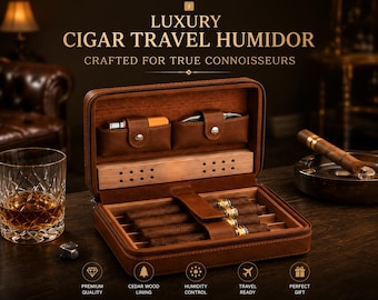 Father's Day Wedding gifts Groomsmen Husband Cigar Set, , Cigar Case, Cigar Gift, Luxury Cigar Gift Cigar Valentine's Day