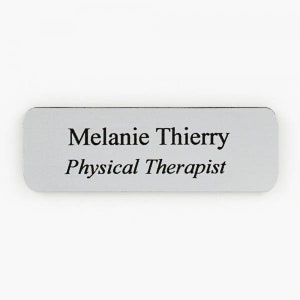 Customized 3&quot;x1&quot; Silver/Black Plastic Name Tag w/ Magnet Back, Custom Name Badge, Gift for Him, Wedding Gift, Groomsman Gift