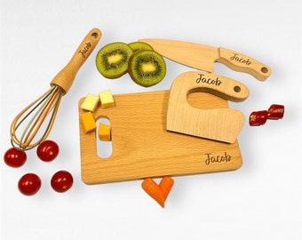 Jouets Montessori personnalisés, couteau en bois sûr pour enfants, couteau Montessori ustensile pour enfants, cadeau de Noël