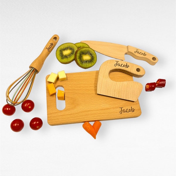 Jouets Montessori personnalisés, couteau en bois sûr pour enfants, couteau Montessori ustensile pour enfants, cadeau de Noël