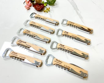 Wine Bottle Opener, Personalised Wooden Bottle Opener Gift, Engraved Wedding Gift for Best man,Birthday Gift For Him Thanksgiving Christmas