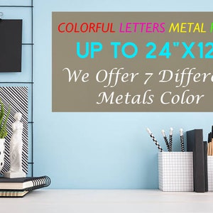 Personalized Aluminum Metal Plaque, Custom Award Memorial Sign Colorful Letters, image 16