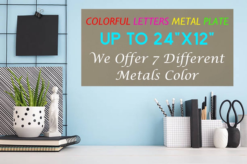 Personalized Aluminum Metal Plaque, Custom Award Memorial Sign Colorful Letters, image 16