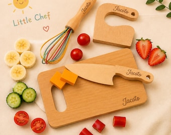 Montessori gift for Kids, Safe Toys for  Wooden Knife Set Personalized