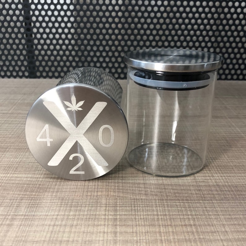 Stash Jar Cannabis Storage Weed Jarherb Grinder Jar Laser Etsy