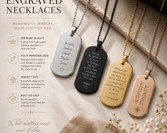Halsband i rostfritt stål, personlig hundbricka, herr, anpassningsbar, mors dag, fars dag