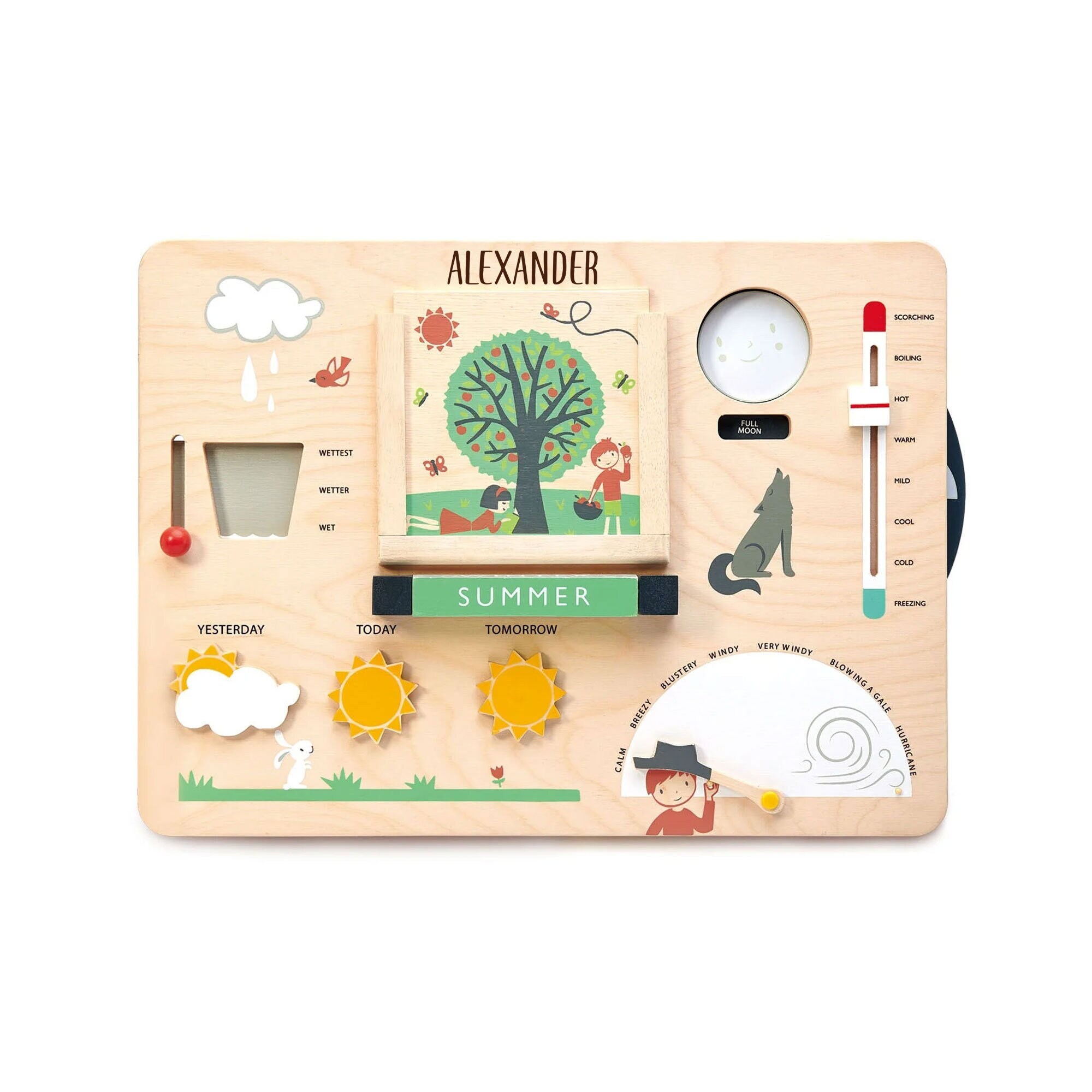 Personalized Wooden Montessori Weather Station Toy
