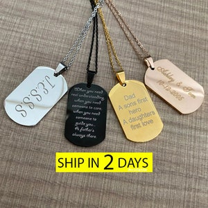 Mother's, Father's Day Custom Men Dog Tag Military Necklace, navy necklace, Personalized dog tag necklace, custom dog necklace,