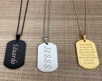 Personalized Dog Tag Necklace Christmas Gift Necklace Stainless Steels - Men Dog Tag - Customized Gift ,  personalized necklaces