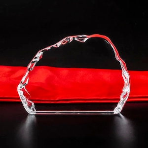 Glass Award Trophy Custom Crystal Trophy, Iceberg-shaped Optic Glass Award, Mother's Day gift crystal award, Customized glass recognition