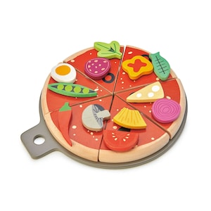 Toys Personalized Montessori , Pizza Party, Wooden Toys, Gift For Boy, Gift for Girl, Toys Bag Christmas Day, Birthday gift Waldorf