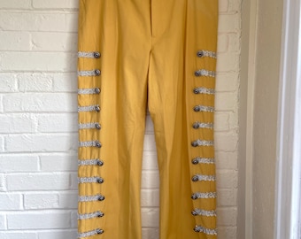 Vintage Mustard Yellow Silver Parade Pants