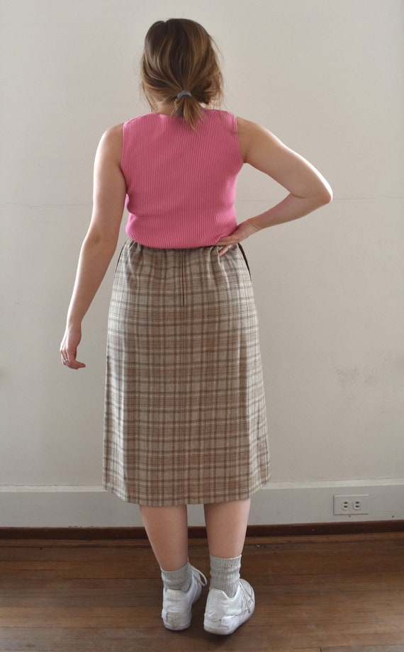 Vintage 1950's Pendleton Neutral Plaid Skirt - image 3