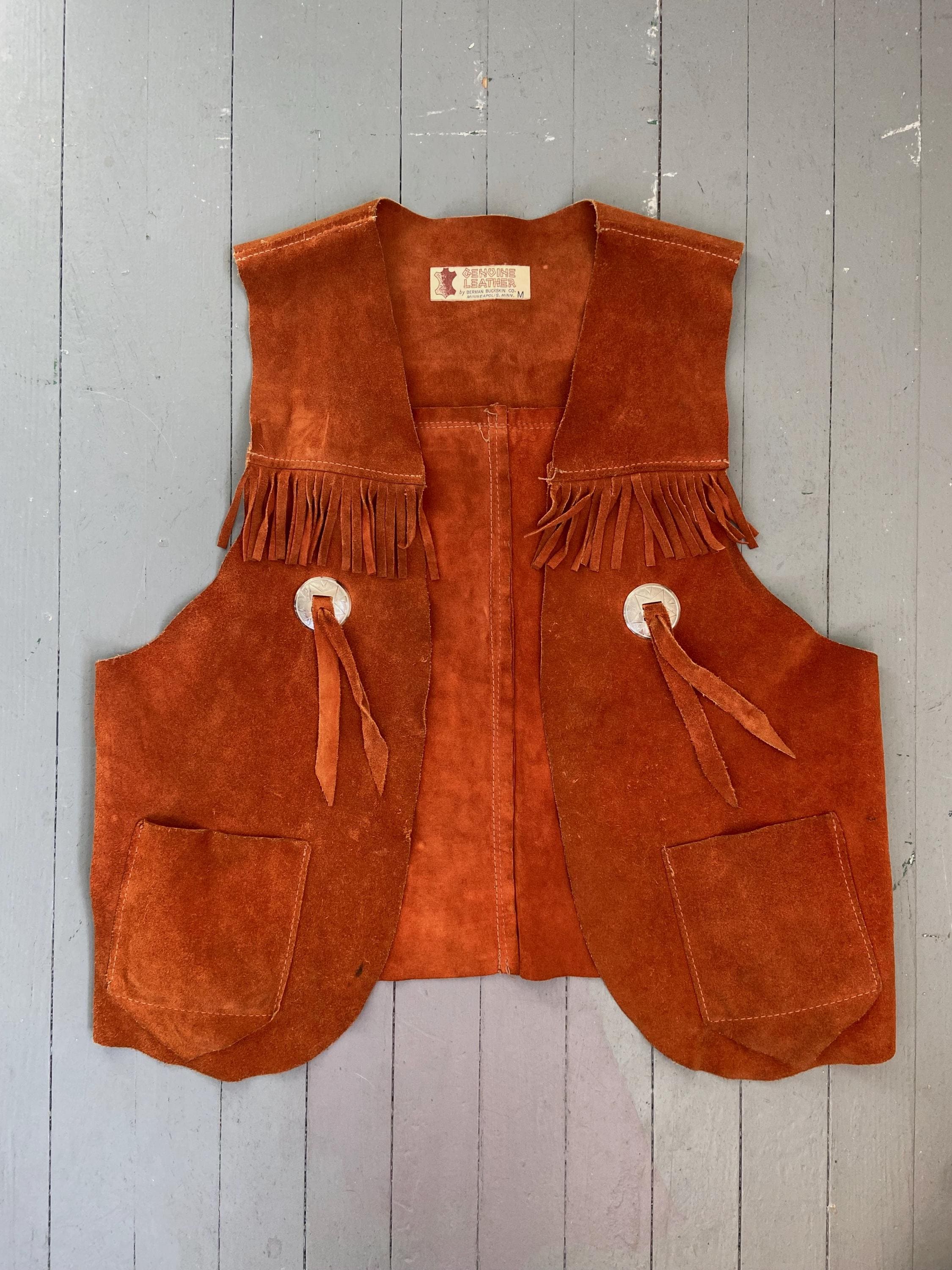 BERMAN BUCKSKIN prentice フリンジ ヴィンテージ　70s ビンテージ~70's○BERMAN BUCKSKIN CO.ディアスキンスウェードフリンジ