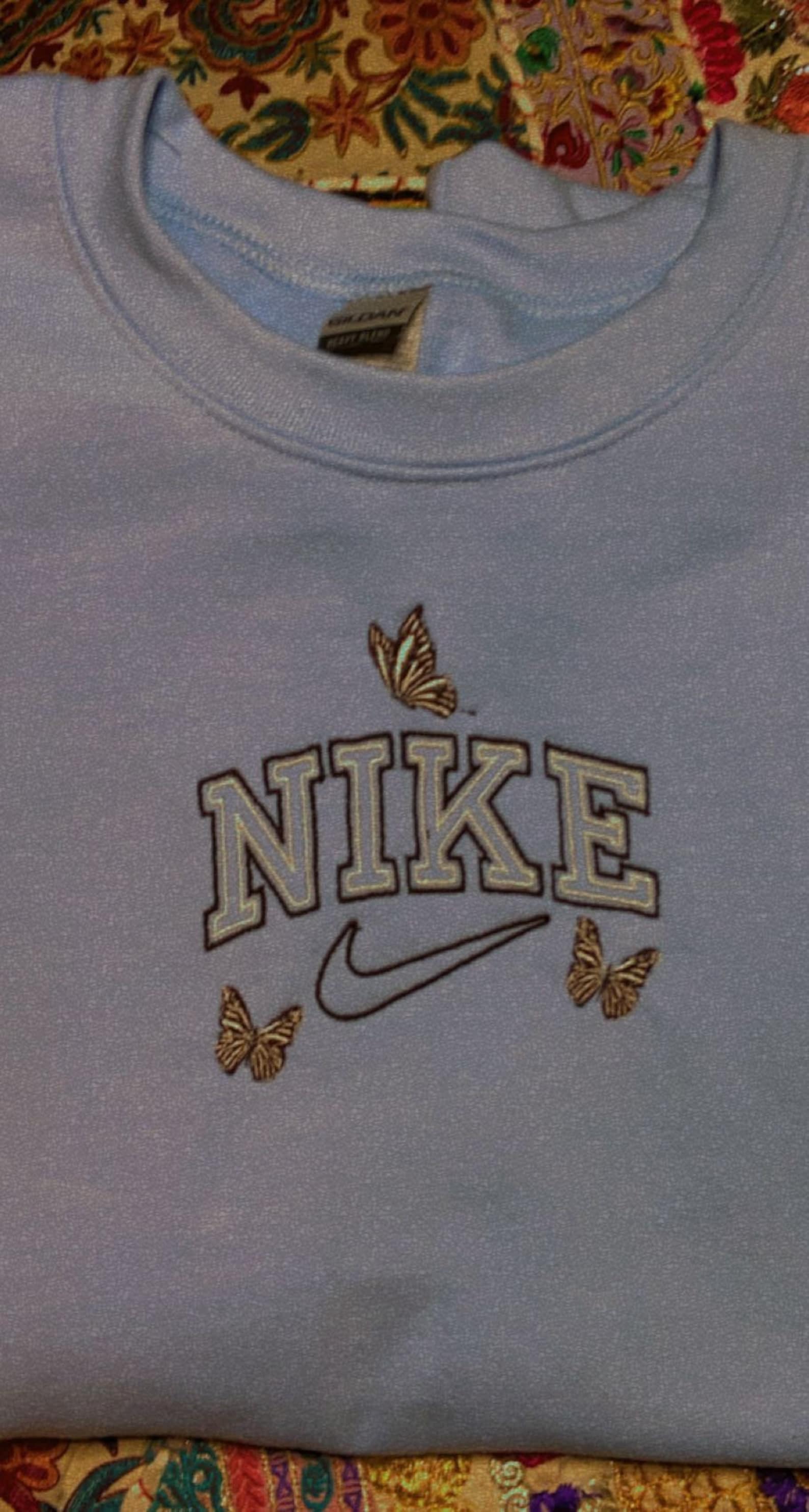 Custom Butterfly Nike Embroidered Sweatshirt | Etsy