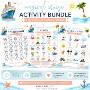 Disney Cruise Activity Bundle | Kids Countdown, Bingo, Scavenger Hunt (Digital Download)