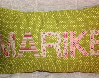 Cute name pillow 30 x 60 cm girl 6 letters