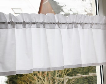 Short curtain panel curtain white Uni W 100 H 16+4 cm