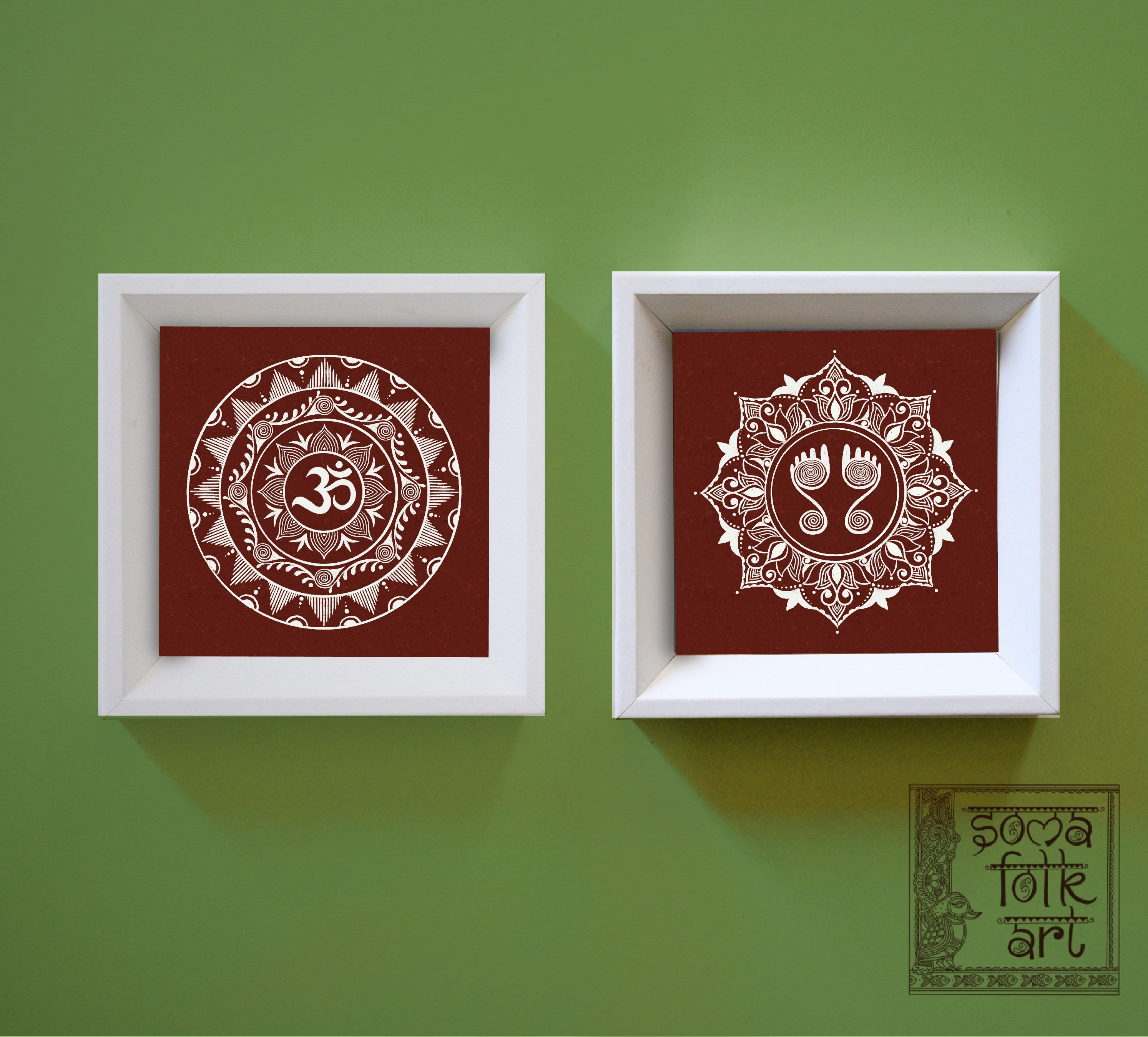 Print Aipan Laxmi Lakshmi Feet Om Hindu Signs Symbols Indian Folk