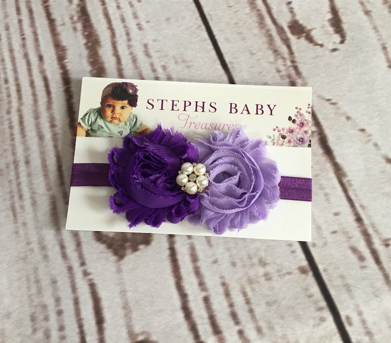 Flower Baby Headband Baby Girl Headband Purple Headband Baby Flower Headband Baby Photo Prop Gift Baby Girl Flower Headband