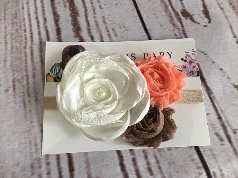 Floral Headband Baby Headband Baby Headpiece Flower Headpiece Flower Headband Baby Shower Floral Headpiece Baby Photo Prop