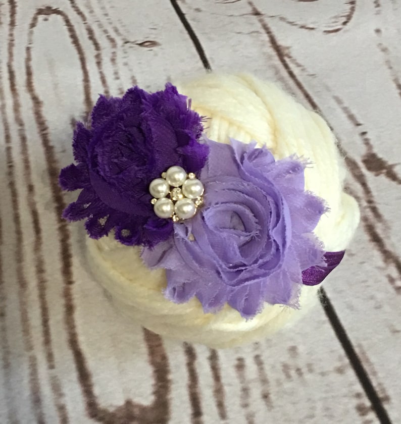 Flower Baby Headband Baby Girl Headband Purple Headband Baby Flower Headband Baby Photo Prop Gift Baby Girl Flower Headband