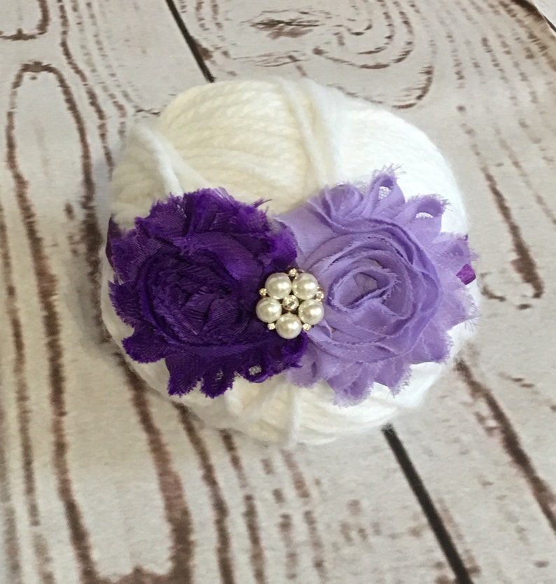 Flower Baby Headband Baby Girl Headband Purple Headband Baby Flower Headband Baby Photo Prop Gift Baby Girl Flower Headband