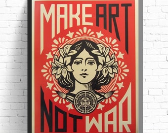 obey make art not war rose hoodie