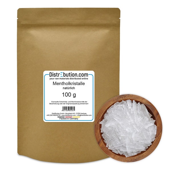 100g (89,90 EUR/kg) Mentholkristalle aus 100% Minzöl, Sauna Aufguss/Duft