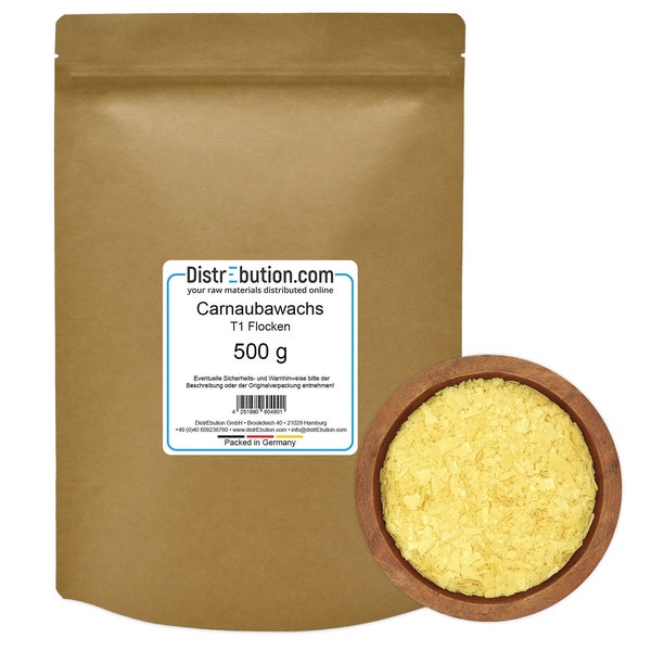 500g (28.98 EUR/kg) Carnauba wax T1 flakes Carnauba for polishes and polishing agents