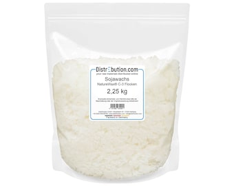 Flocons de cire de soja 2,25 kg (9,76 EUR/kg) Cire de bougie NatureWax® C-3 pour verser des bougies