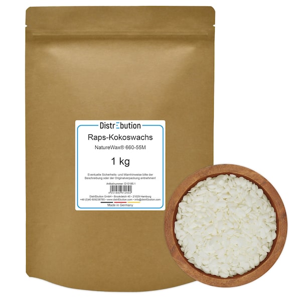 Cire de colza à la cire de coco pour bougies et fondants parfumés 1kg cire de bougie NatureWax® 660-55 M