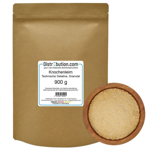 900g (12,77 EUR/kg) Knochenleim Granulat Holzleim, Tischlerleim, Restaurierung, Technische Gelatine