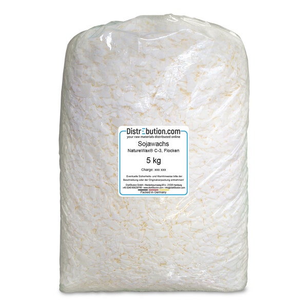 Soy wax flakes 5kg (8.39 EUR/kg) NatureWax® C-3 candle wax for pouring candles