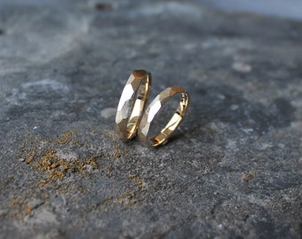 Wedding ring, wedding ring, friendship ring, wild sunny sides, hammer blow, gold