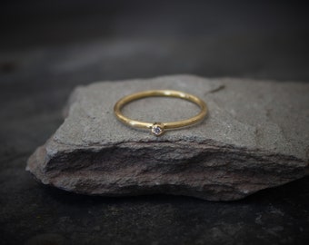 Ring mit Brillant, Gold, Verlobungsring, Antragsring, Solitär, Hochzeit, Diamant