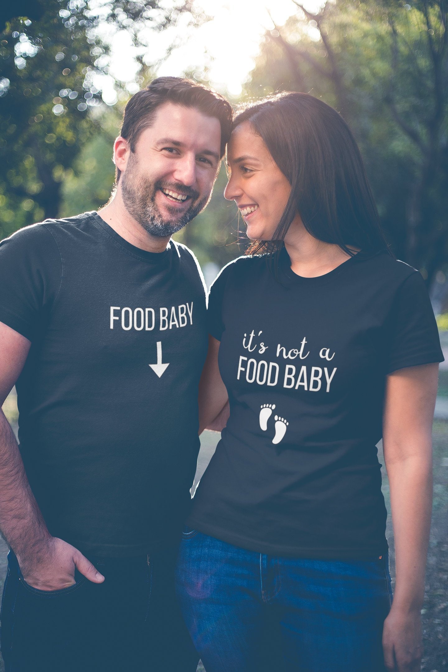 Food Baby Shirt Couples Pregnancy Reveal Matching Couple 